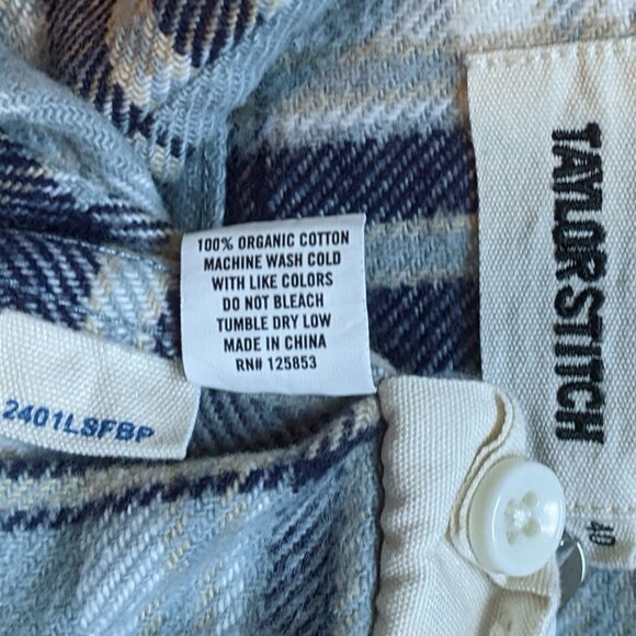 Taylor Stitch The Ledge Shirt Faded Blue Plaid Flannel Medium - Picture 4 of 7